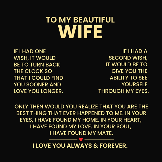To My Wife Always & Forever Heart Necklace Gift