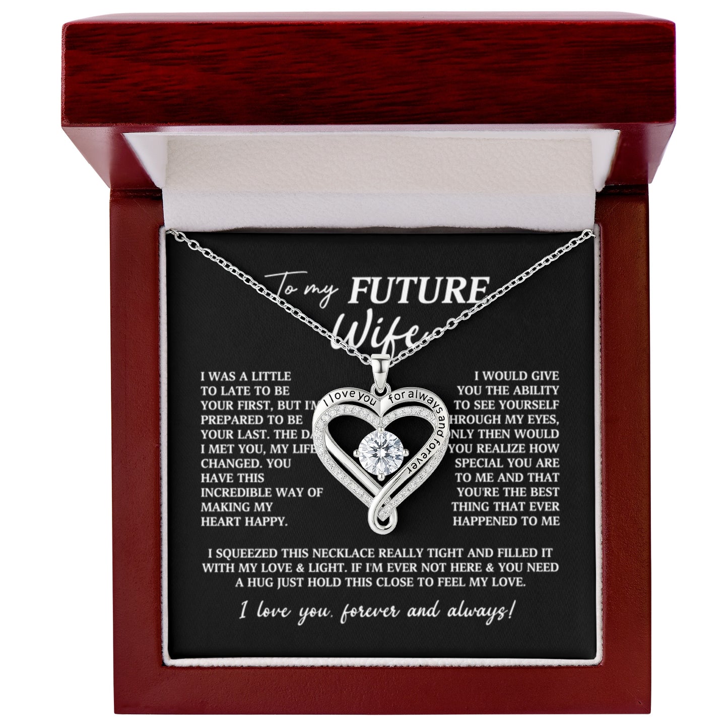 Future Wife Forever & Always Heart Necklace