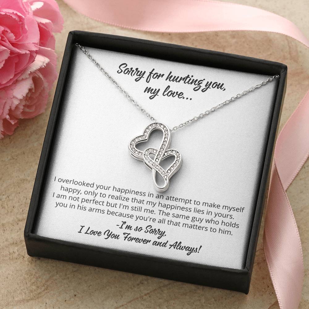 Sorry for hurting you heart to heart necklace apology gift