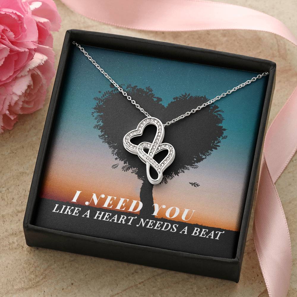 Romantic Heart to Heart Necklace Gift-[Heartfelt Family Gift]