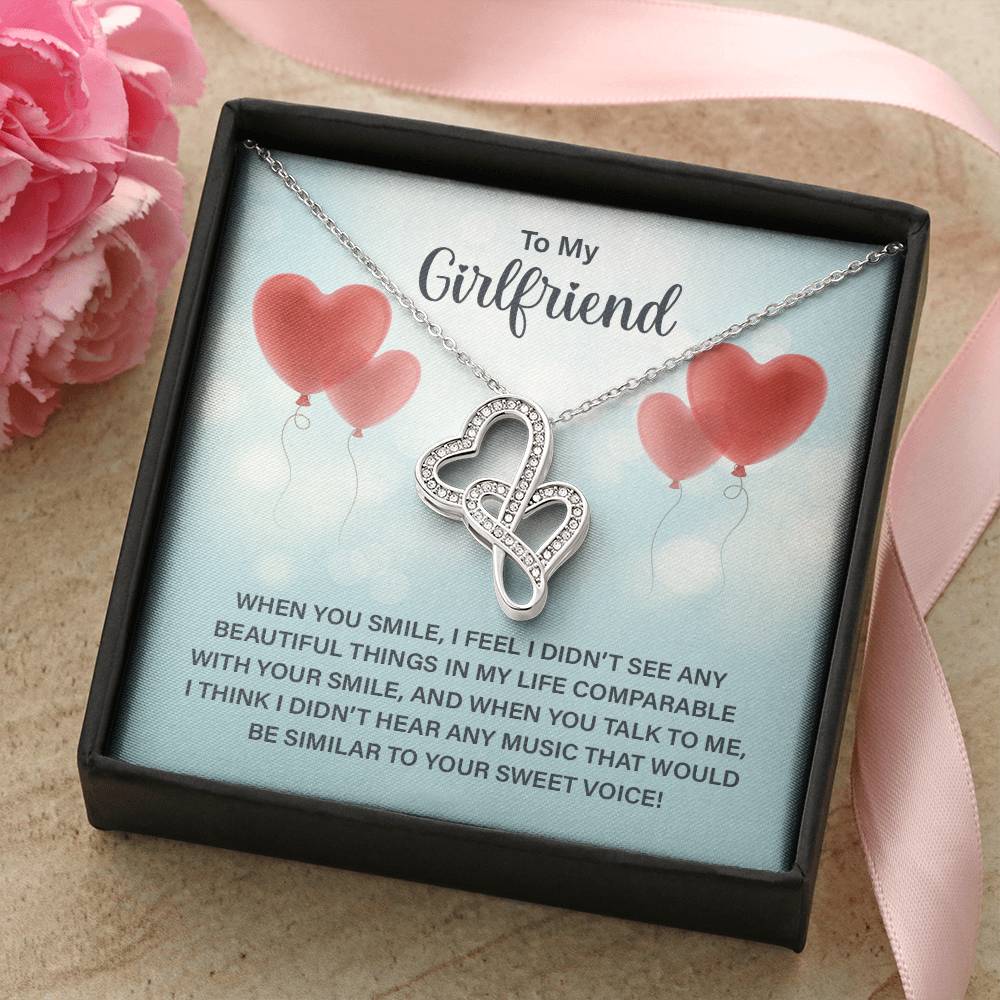 To My Girlfriend - e heart to heart necklace-[Heartfelt Family Gift]