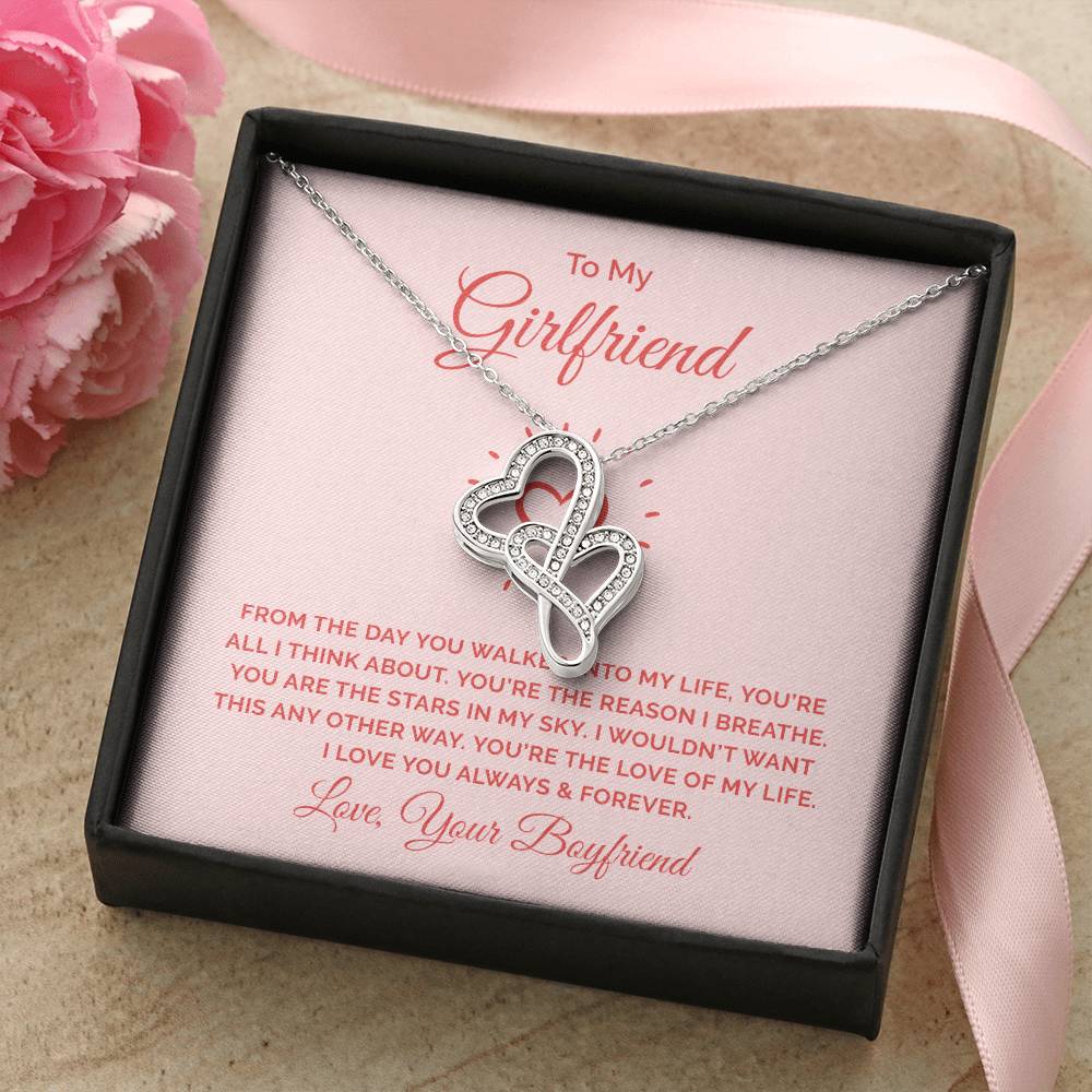 To My Girlfriend -e heart to heart necklace-[Heartfelt Family Gift]