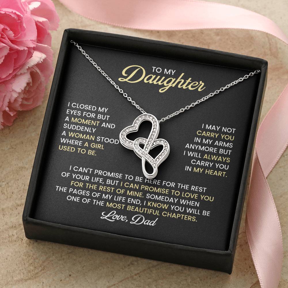 Daughter Hearts Necklace Gift from Dad