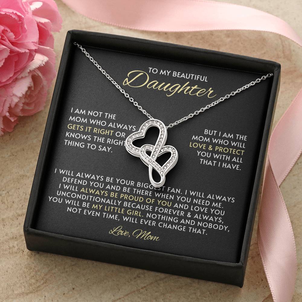 Daughter Hearts Necklace Gift from Mom