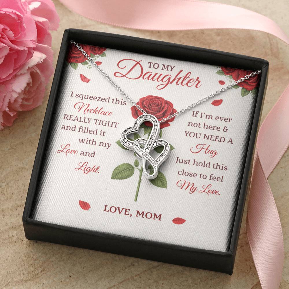 Daughter Rose Birthflower Name Necklace