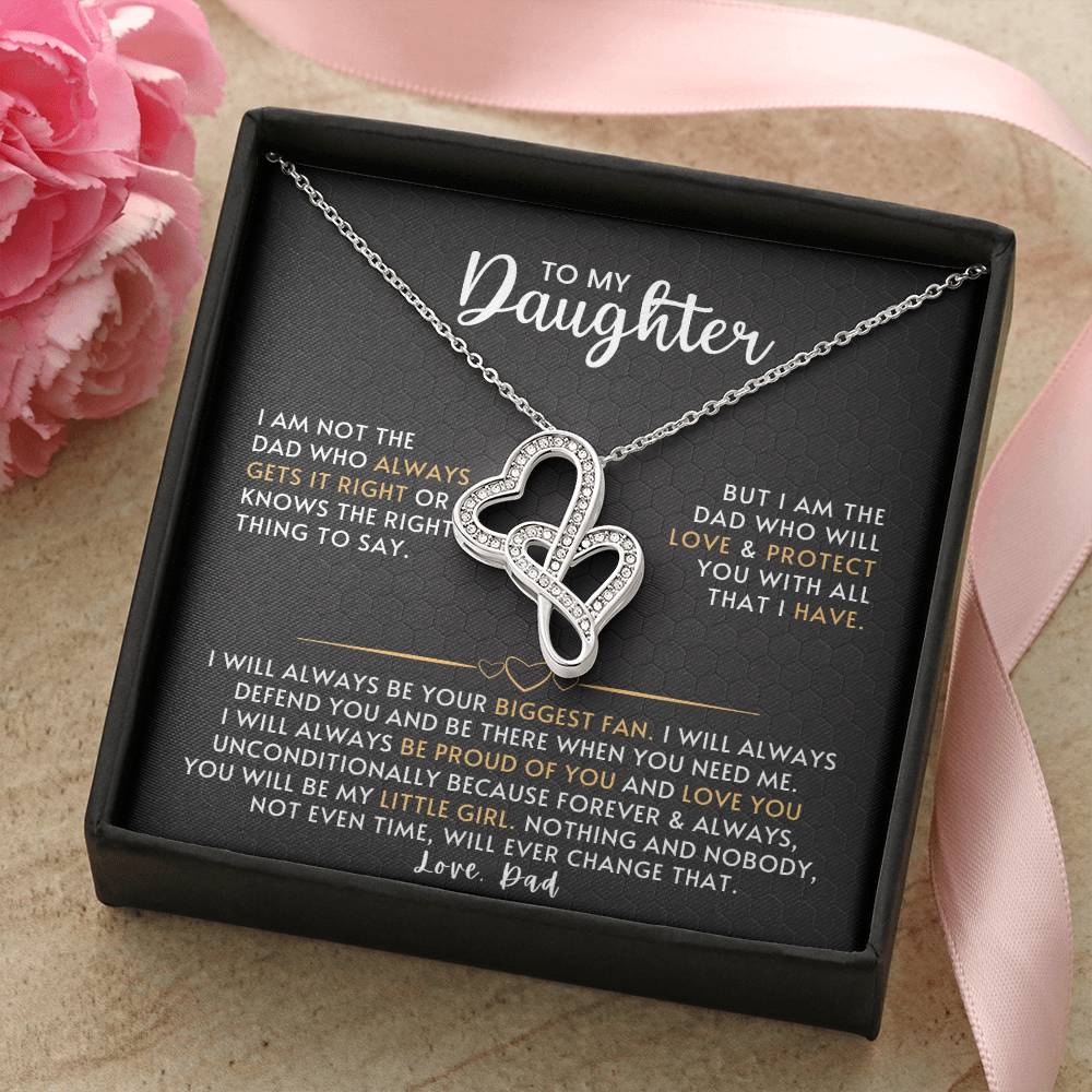 Daughter Hearts Necklace Gift from Dad