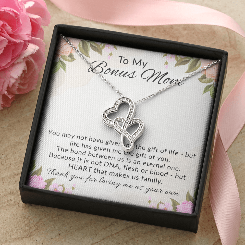 Bonus Mom Heart to Heart Necklace Gift for Stepmom