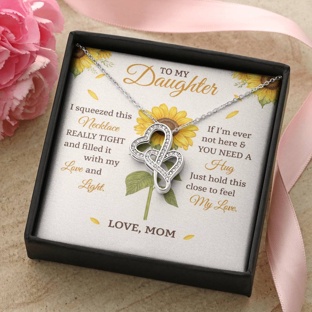 Daughter Sunflower Hearts Necklace Gift from Mom