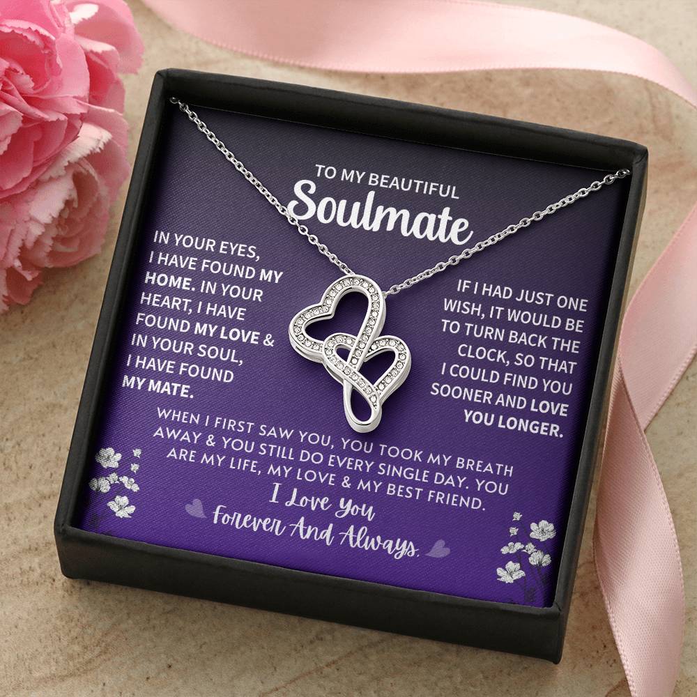 Soulmate Heart to Heart Necklace Gift-[Heartfelt Family Gift]
