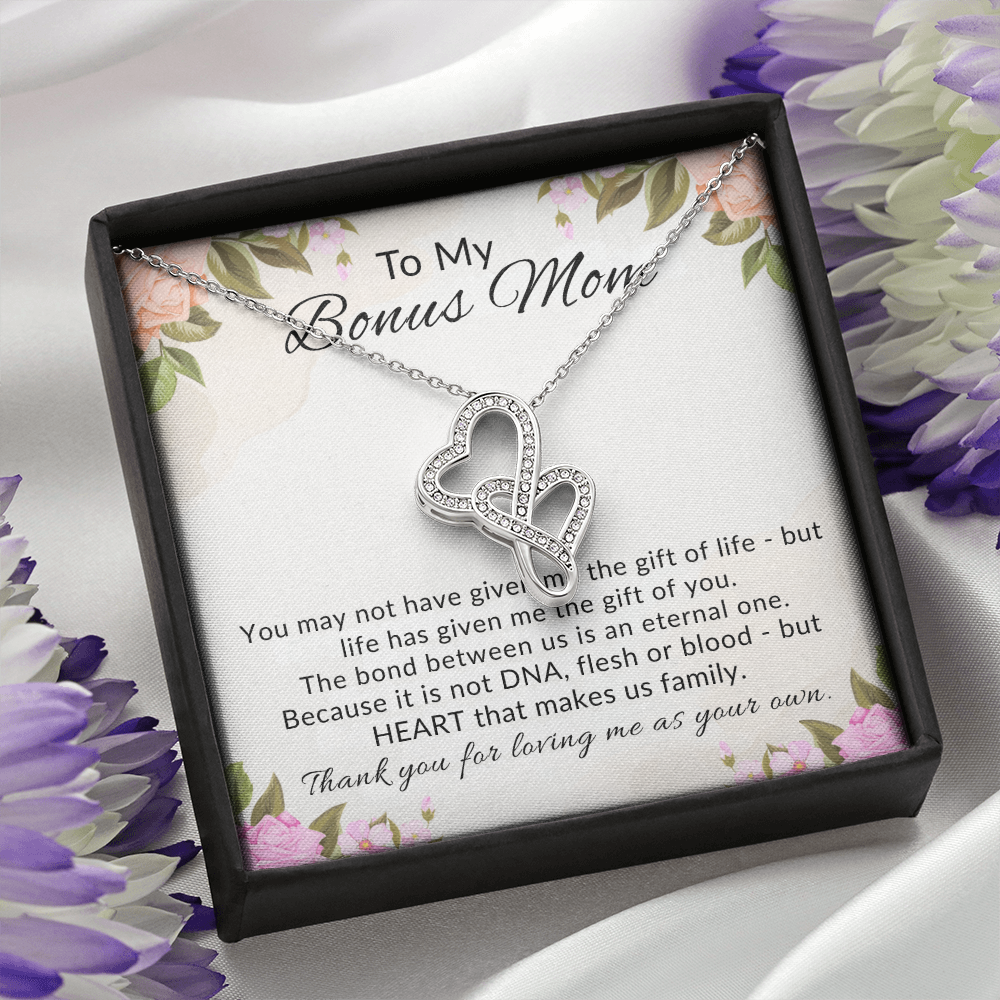 Bonus Mom Heart to Heart Necklace Gift for Stepmom
