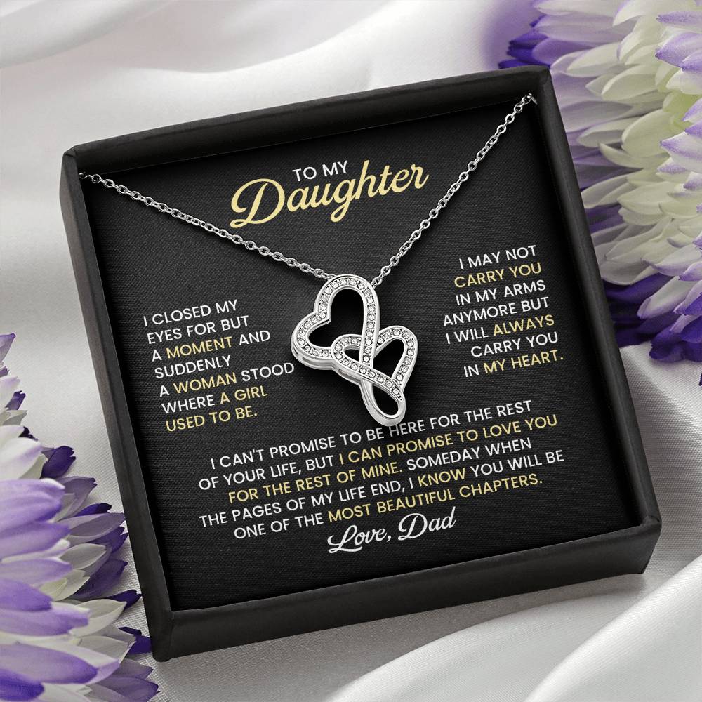Daughter Hearts Necklace Gift from Dad