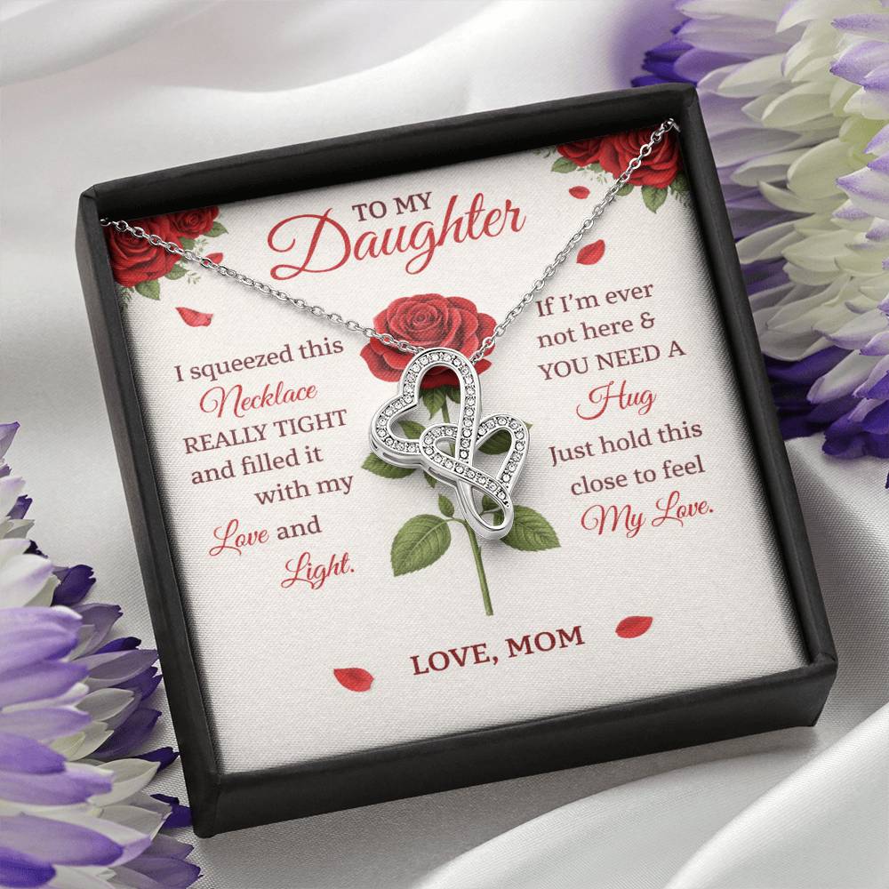 Daughter Rose Birthflower Name Necklace