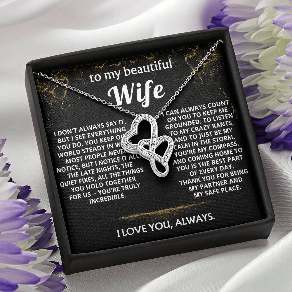 To My Wife Everlasting Love Necklace Gift -You Are My compass.
