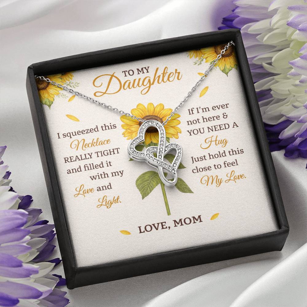 Daughter Sunflower Hearts Necklace Gift from Mom
