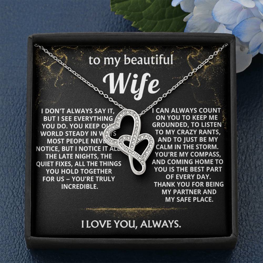 To My Wife Everlasting Love Necklace Gift -You Are My compass.