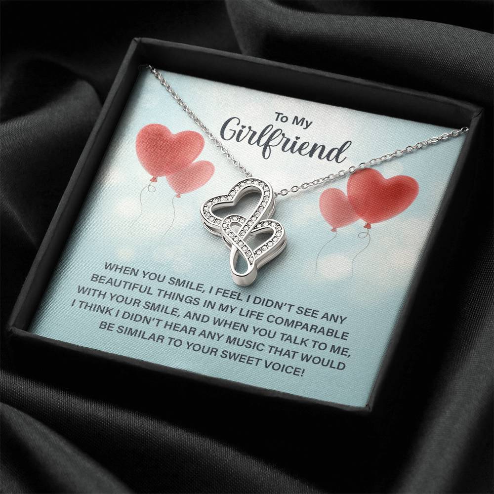 To My Girlfriend - e heart to heart necklace-[Heartfelt Family Gift]