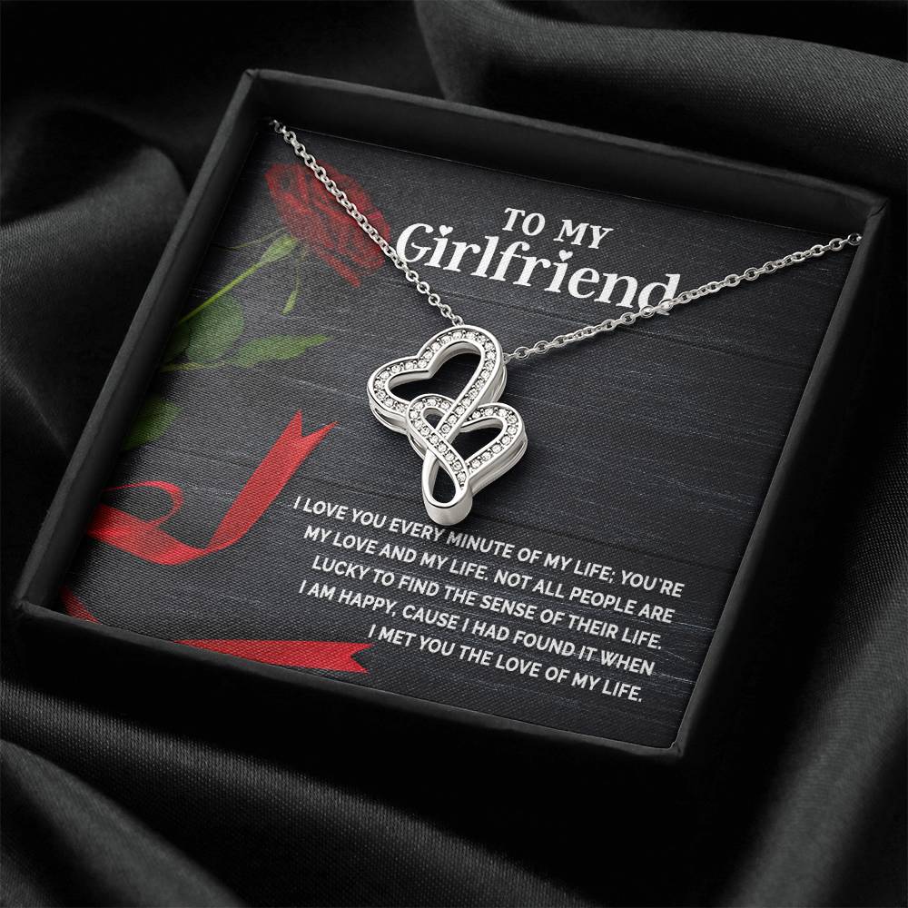 To My Girlfriend - e heart to heart necklace-[Heartfelt Family Gift]
