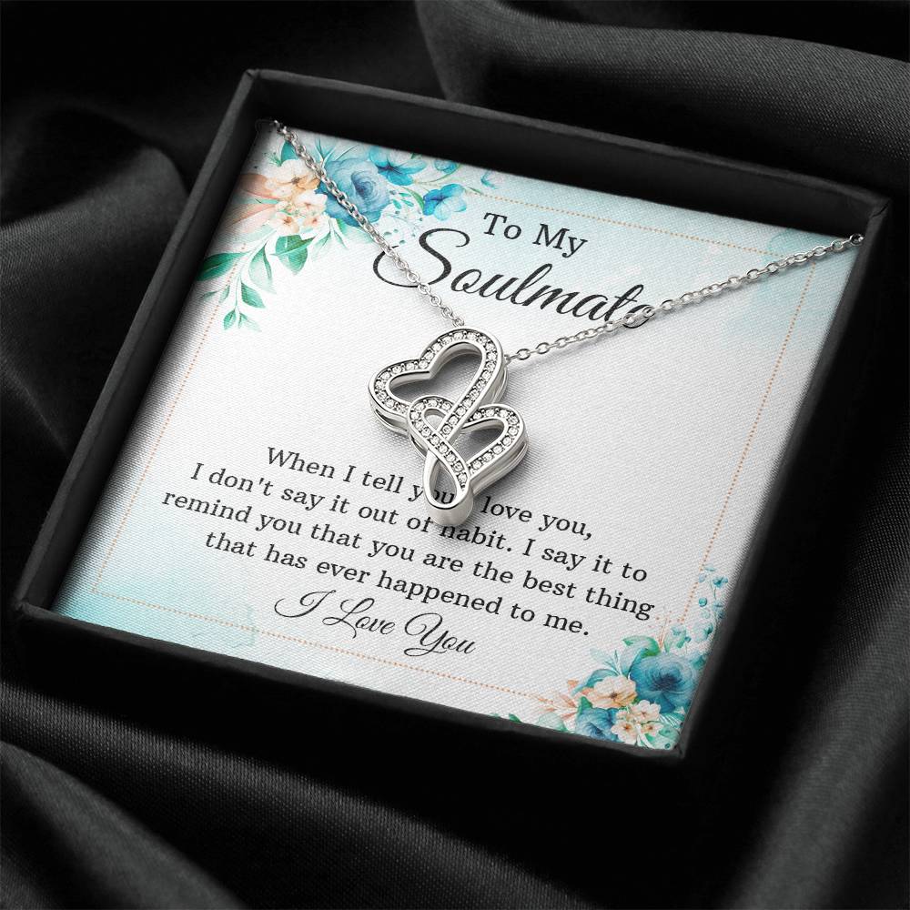 Soulmate Double Heart Necklace Gift-[Heartfelt Family Gift]