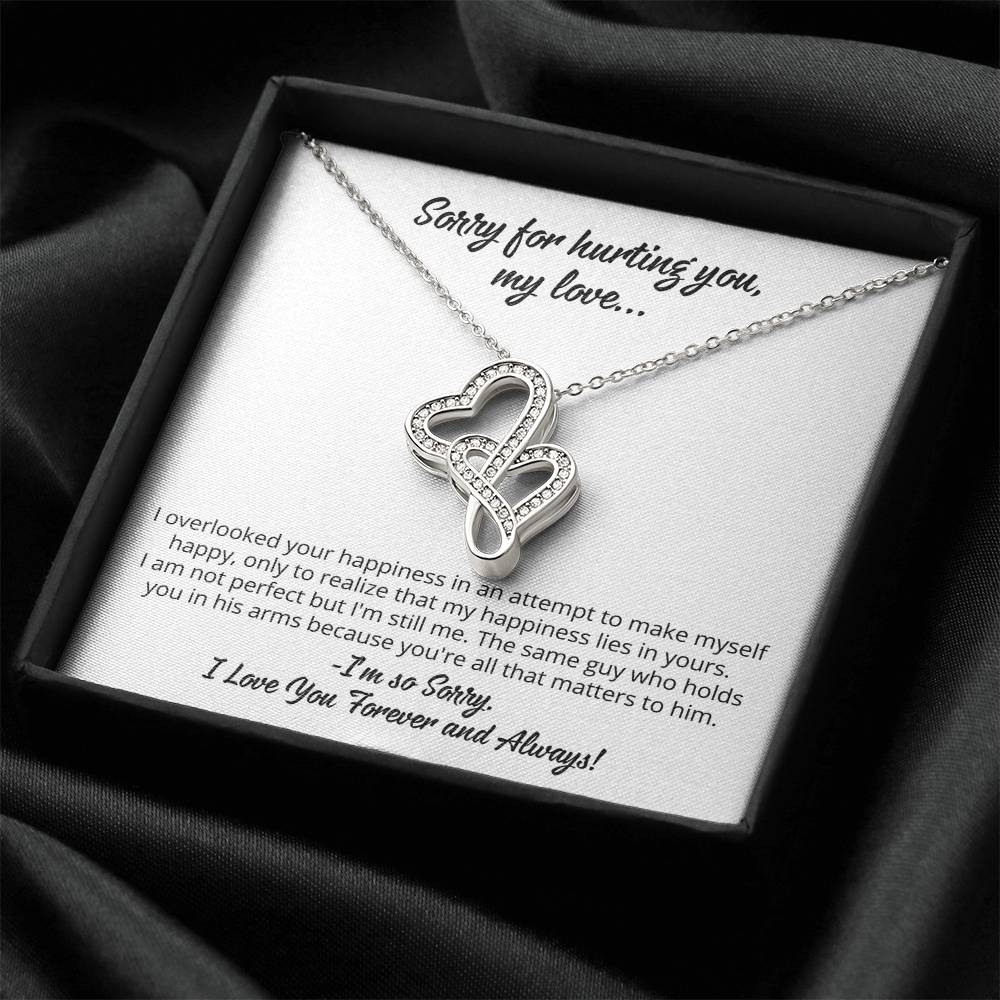 Sorry for hurting you heart to heart necklace apology gift