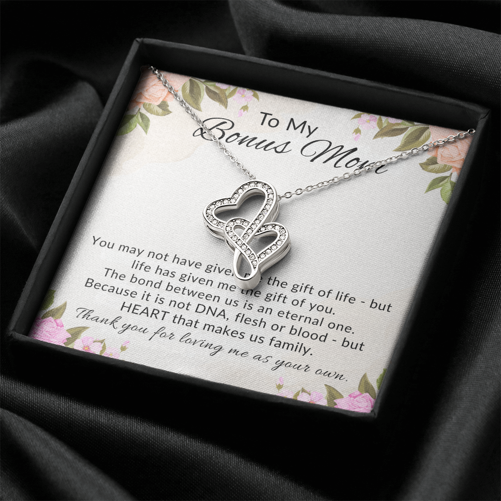 Bonus Mom Heart to Heart Necklace Gift for Stepmom