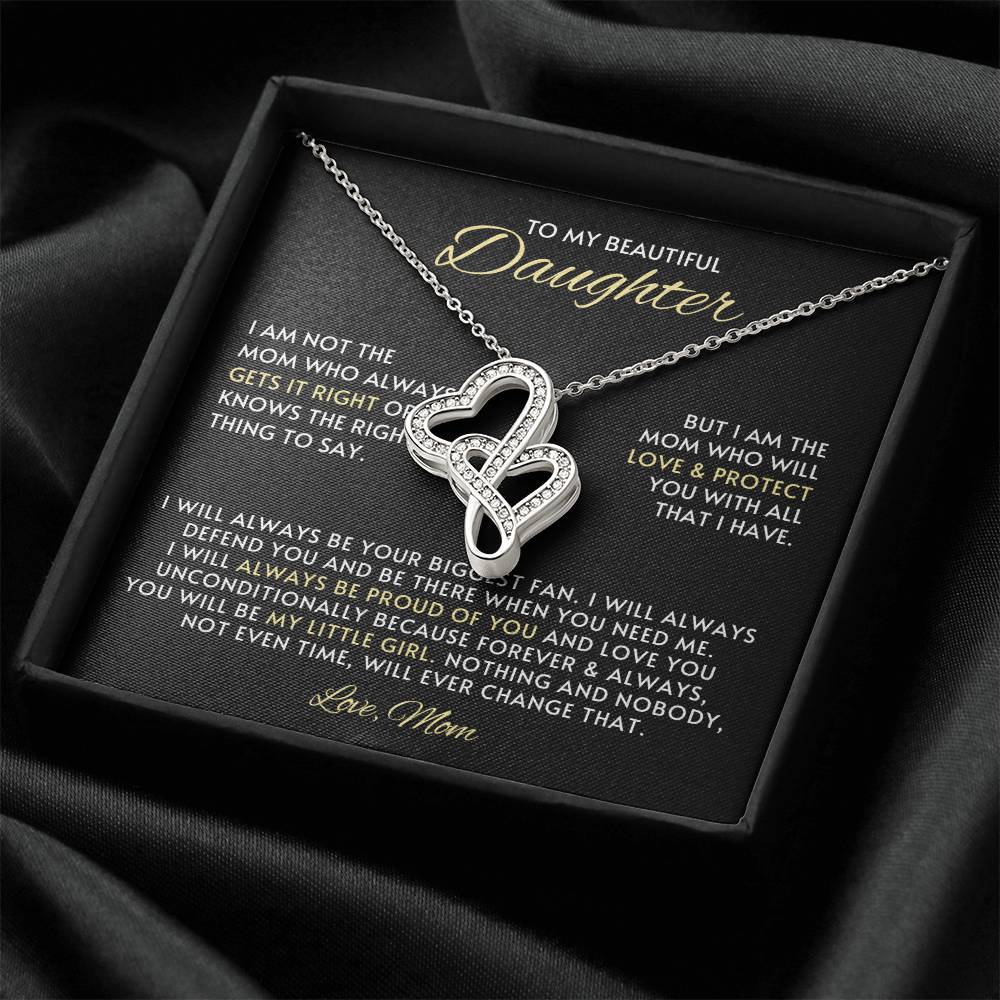 Daughter Hearts Necklace Gift from Mom
