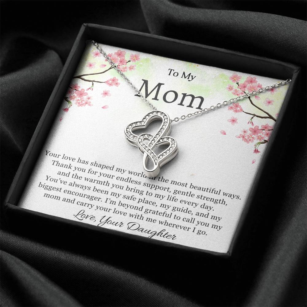 To My Mom Heart to Heart Necklace Gift