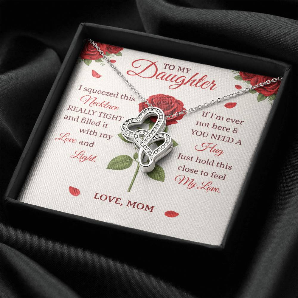 Daughter Rose Birthflower Name Necklace