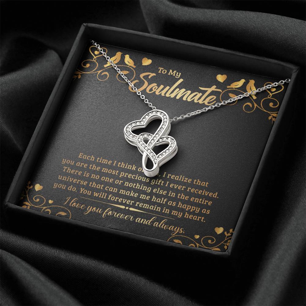 To My Soulmate - e heart to heart necklace-[Heartfelt Family Gift]