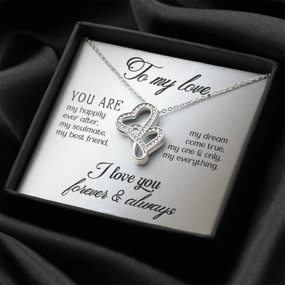 To My Love Double Heart Pendant Necklace Gift For Wife or Girlfriend-[Heartfelt Family Gift]