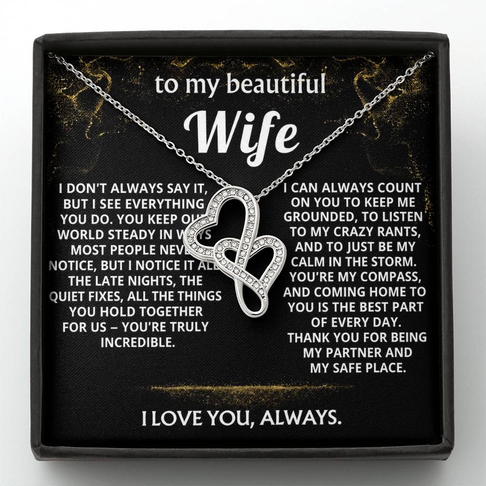 To My Wife Everlasting Love Necklace Gift -You Are My compass.