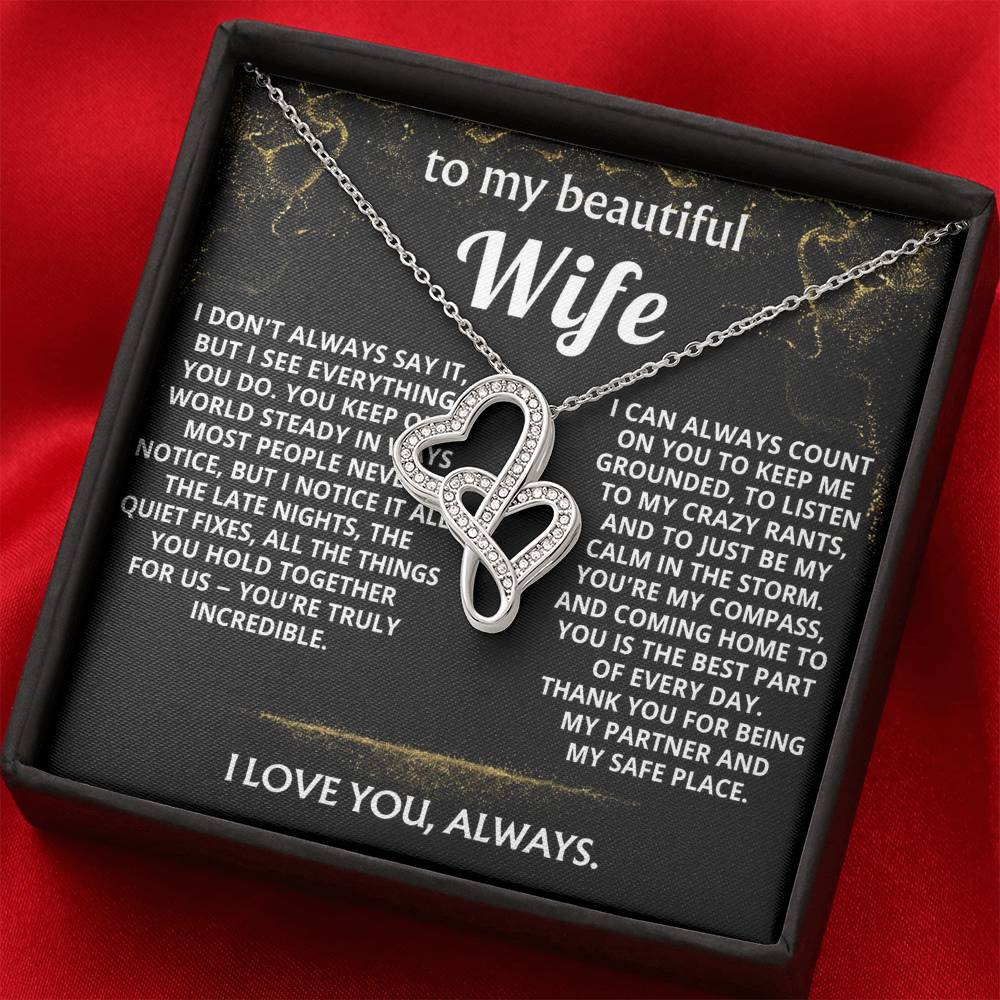 To My Wife Everlasting Love Necklace Gift -You Are My compass.