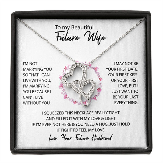 To My Wife Heart to Heart Necklace Gift