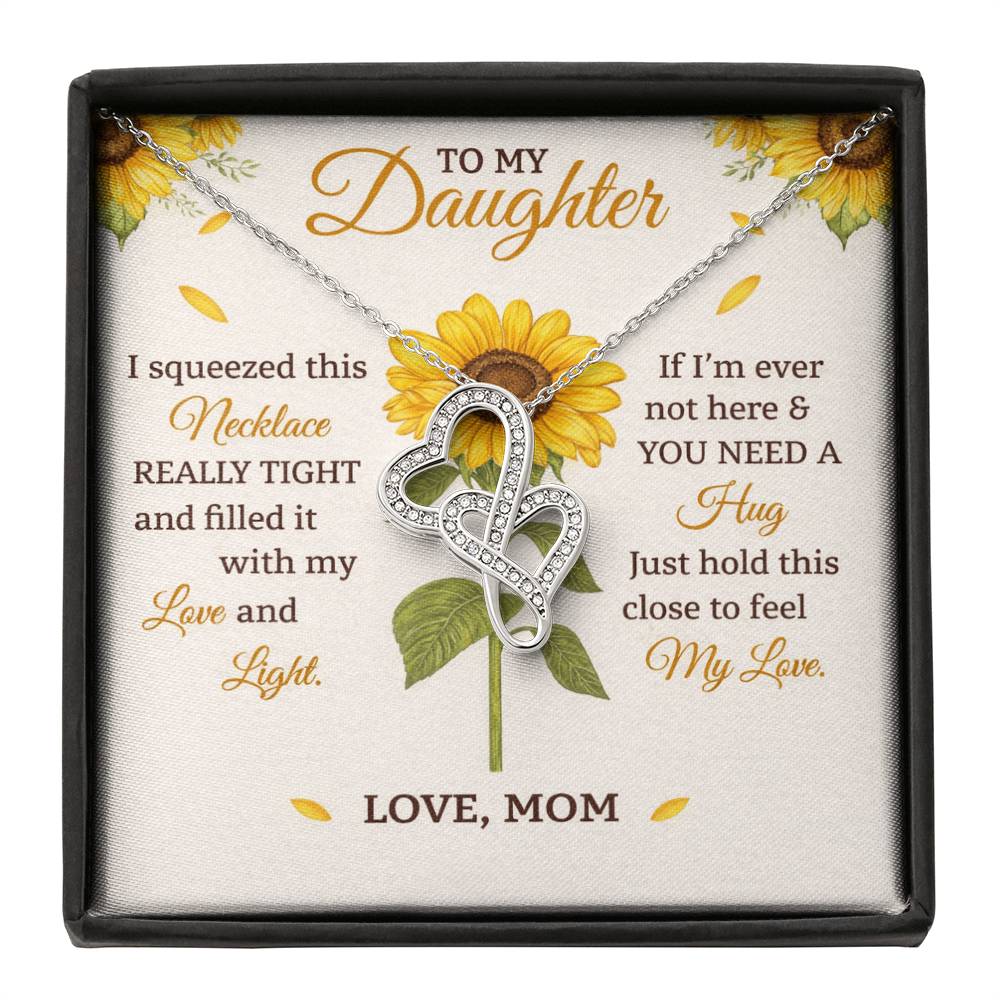 Daughter Sunflower Hearts Necklace Gift from Mom