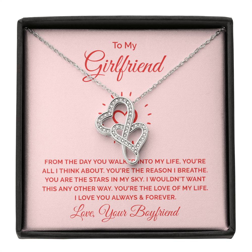 To My Girlfriend -e heart to heart necklace-[Heartfelt Family Gift]