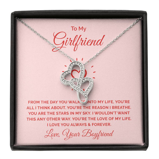 To My Girlfriend -e heart to heart necklace-[Heartfelt Family Gift]