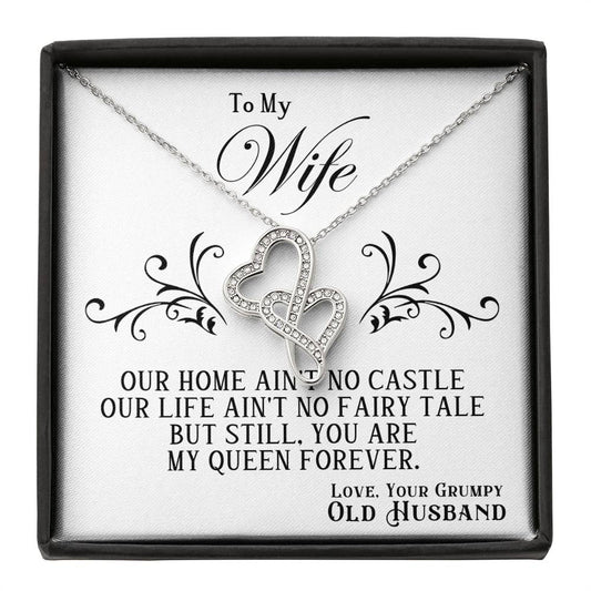 To My Wife Heart to Heart Necklace Gift-[Heartfelt Family Gift]