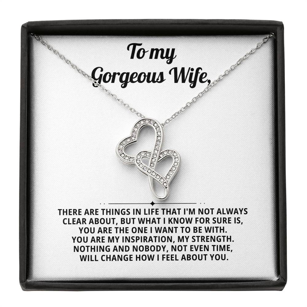 To My Gorgeous Wife Heart to Heart Necklace Gift
