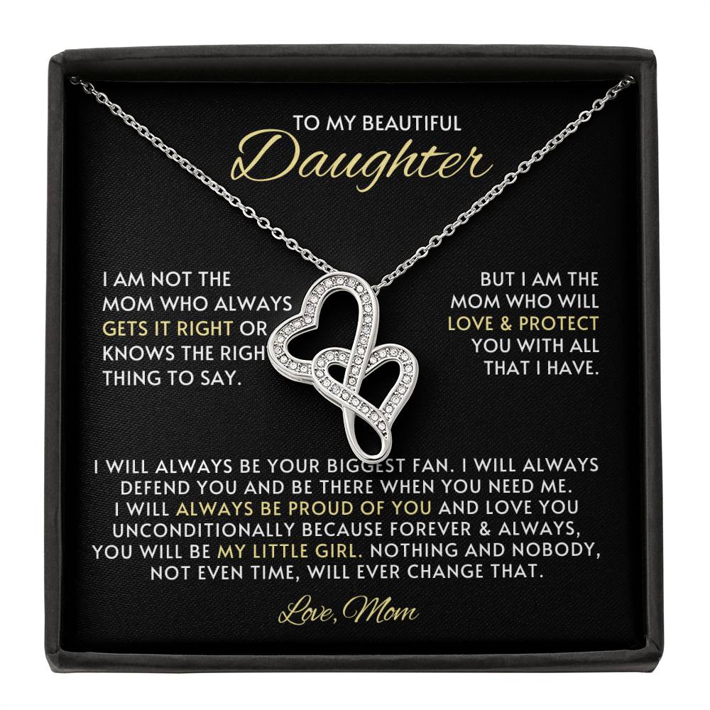 Daughter Hearts Necklace Gift from Mom