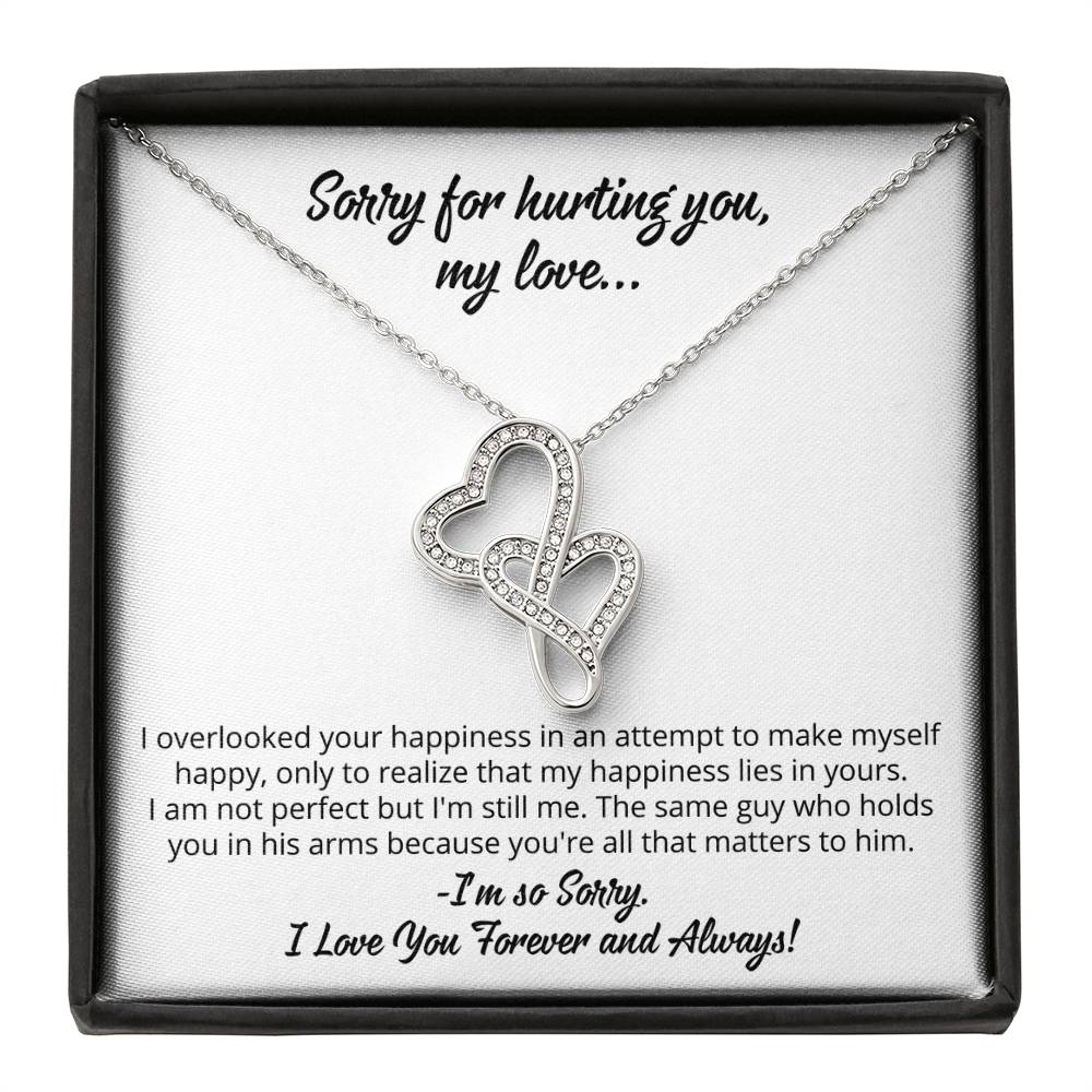 Sorry for hurting you heart to heart necklace apology gift