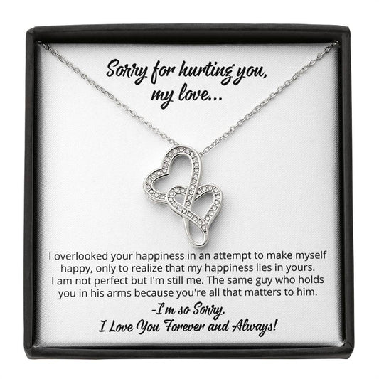 Sorry for hurting you heart to heart necklace apology gift