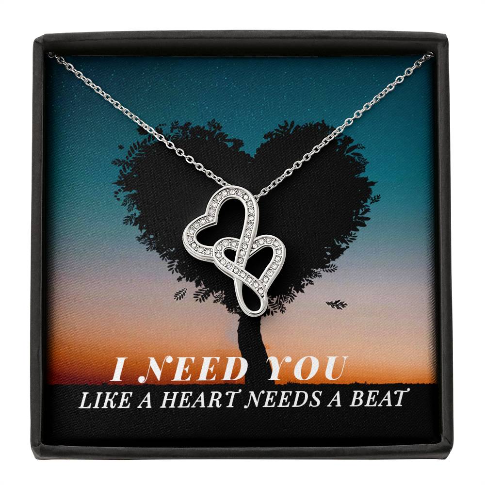 Romantic Heart to Heart Necklace Gift-[Heartfelt Family Gift]