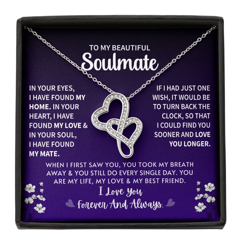 Soulmate Heart to Heart Necklace Gift-[Heartfelt Family Gift]