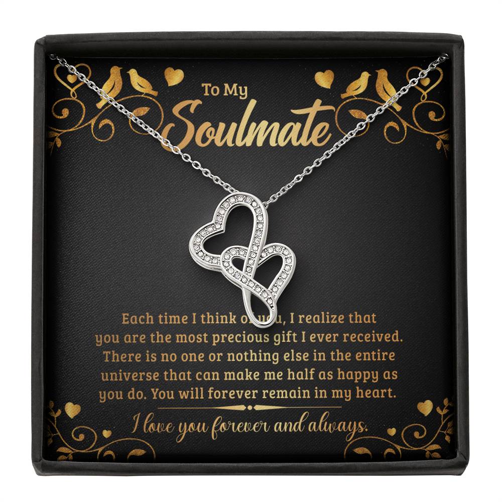 To My Soulmate - e heart to heart necklace-[Heartfelt Family Gift]