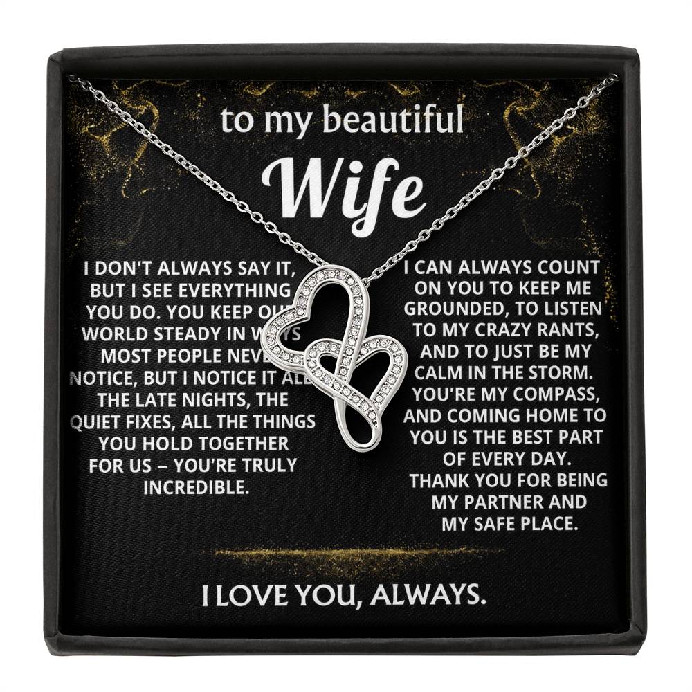 To My Wife Everlasting Love Necklace Gift -You Are My compass.