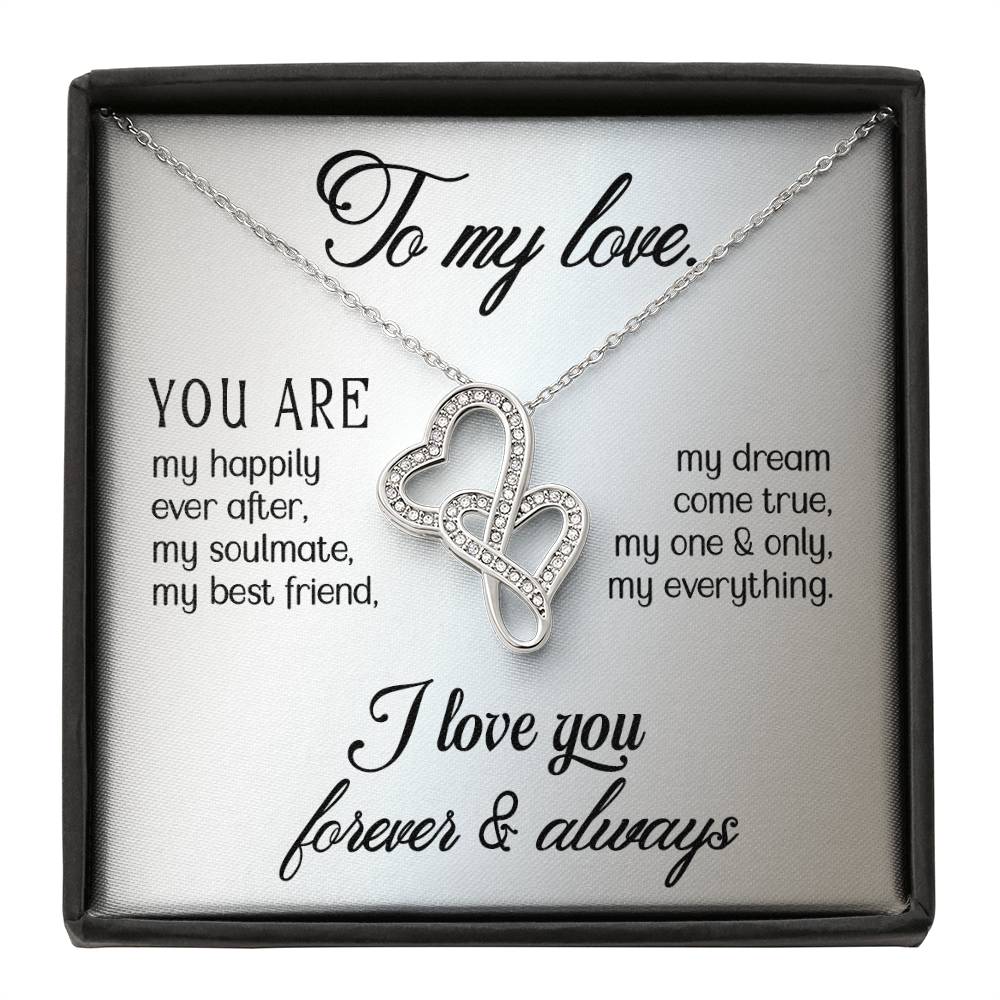 To My Love Double Heart Pendant Necklace Gift For Wife or Girlfriend-[Heartfelt Family Gift]