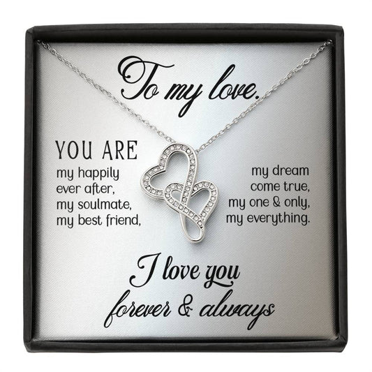 To My Love Double Heart Pendant Necklace Gift For Wife or Girlfriend-[Heartfelt Family Gift]
