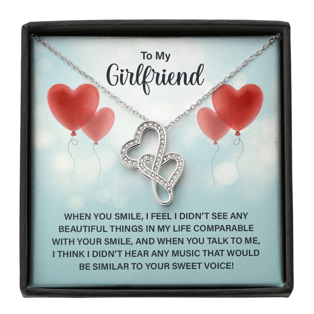 To My Girlfriend - e heart to heart necklace-[Heartfelt Family Gift]