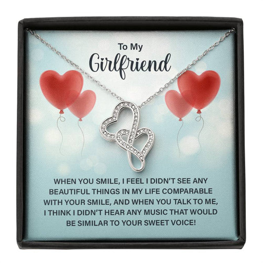 To My Girlfriend - e heart to heart necklace-[Heartfelt Family Gift]