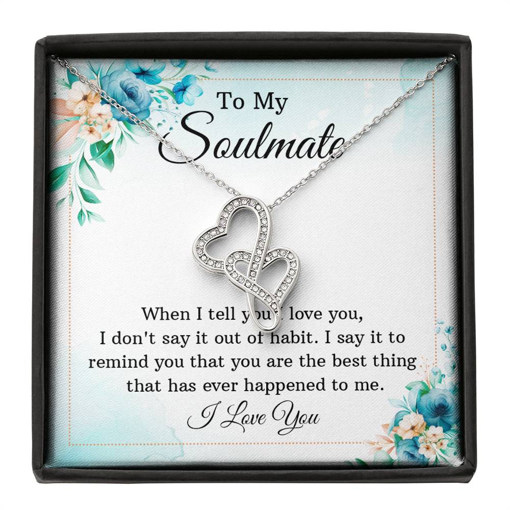 Soulmate Double Heart Necklace Gift-[Heartfelt Family Gift]