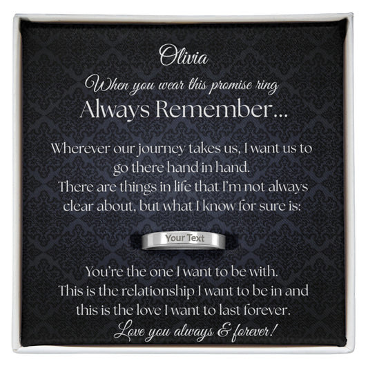 Engraved Women's Promise Ring